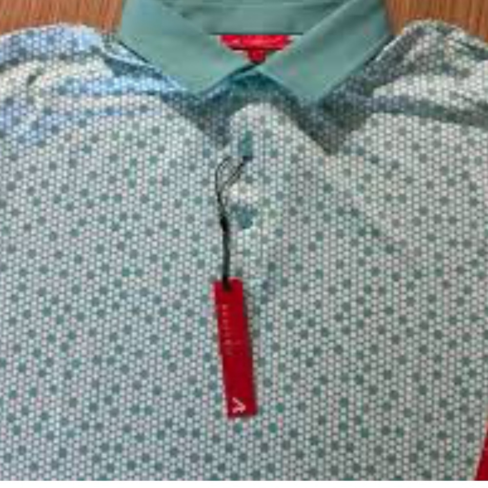 Aqua Patterned Polo Shirt